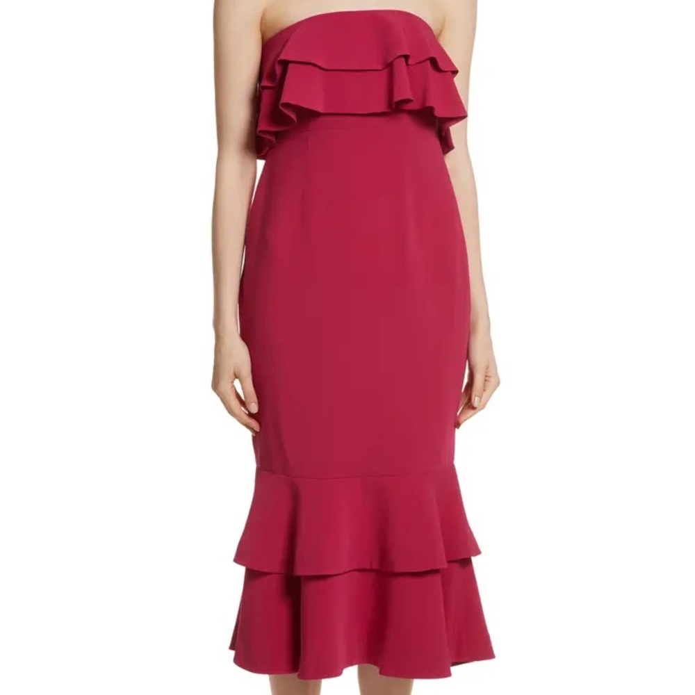 Cinq À Sept Ezana Ruffle Strapless Mermaid Dress